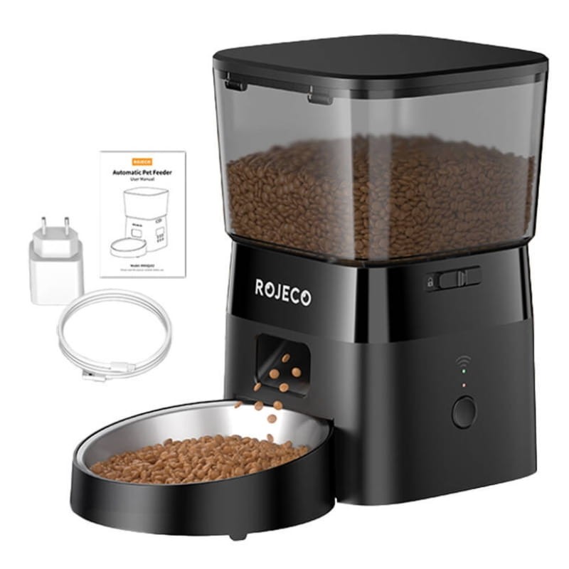 Rojeco Automatic Pet Feeder Versão WiFi 2L Preto - Alimentador Automático para Animais de Estimação - Item5