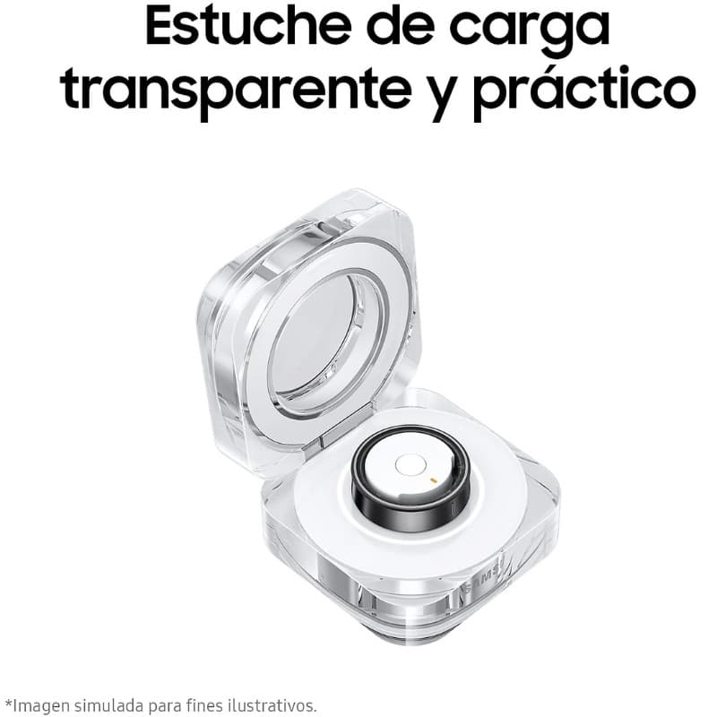 Samsung Galaxy Ring Taille 15 Argent Titane  - étui de chargement