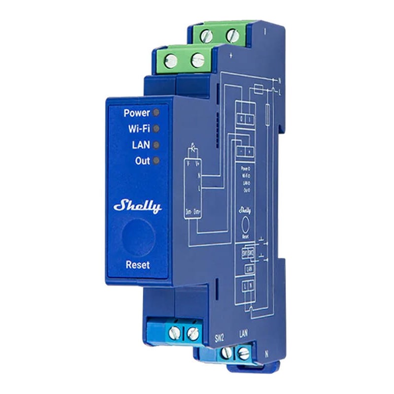 Shelly Pro Dimmer 0/1-10V PM Azul - Interruptor com regulação da intensidade da luz - Item