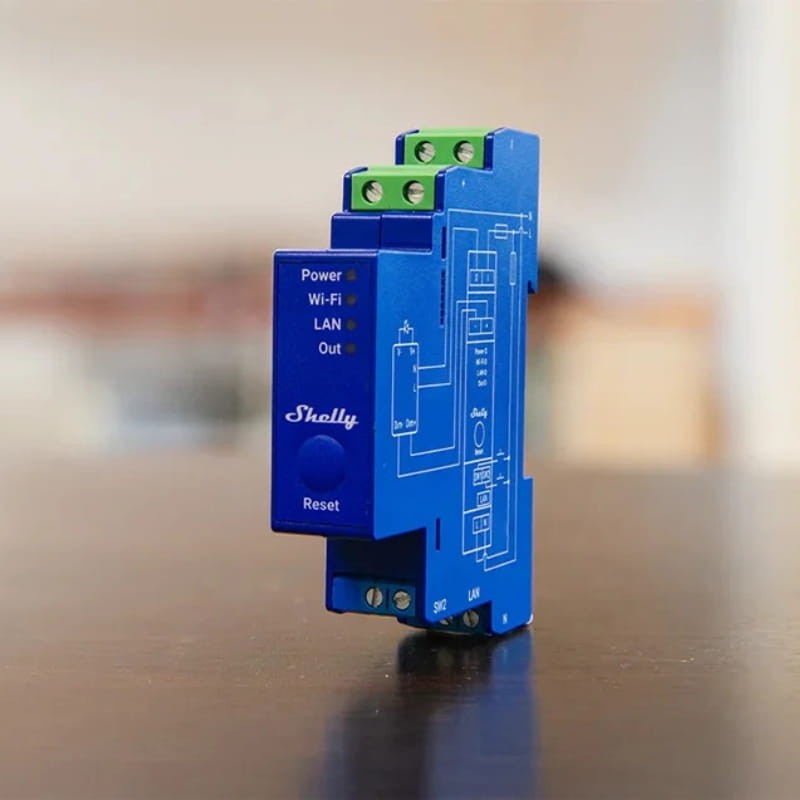 Shelly Pro Dimmer 0/1-10V PM Azul - Interruptor com regulação da intensidade da luz - Item1