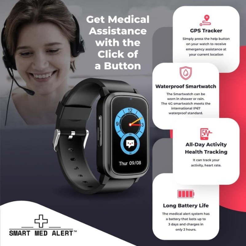 Smart Med Alert SMA 92S Preto - Relógio inteligente - Item3