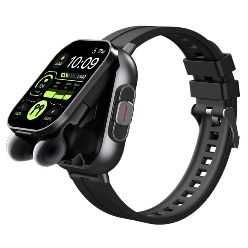D8 Preto com Correia de Silicone e Auscultadores - Item