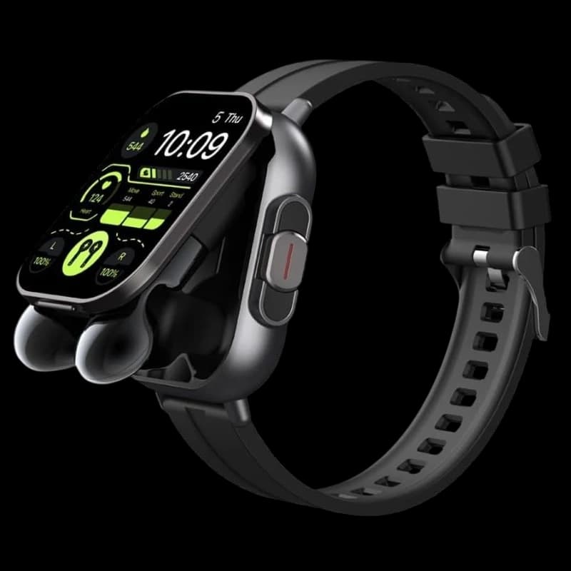 D8 Noir avec bracelet en silicone et écouteurs