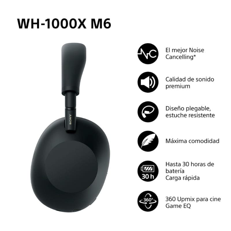 Sony WH-1000XM6 ANC Preto - funções principais