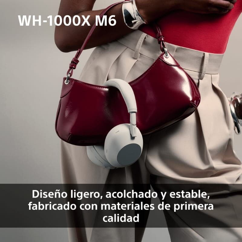 Sony WH-1000XM6 ANC Plata - diseño ligero
