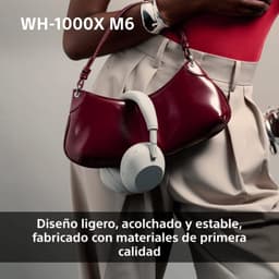 Sony WH-1000XM6 ANC Plata - diseño ligero