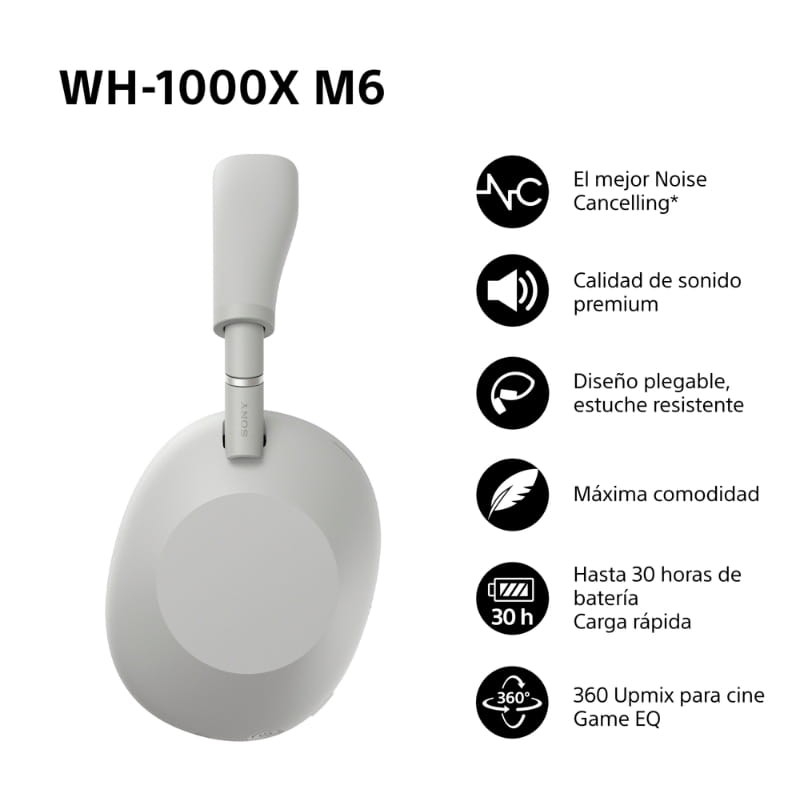 Sony WH-1000XM6 ANC Prata - Item4