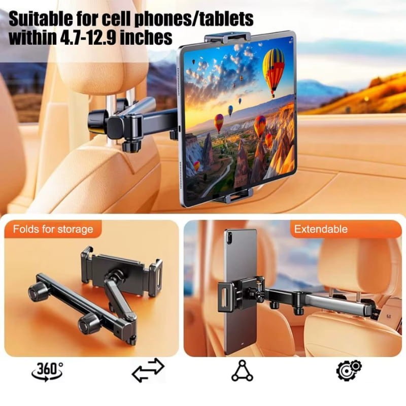 Soporte de Tablet Plegable para Coche con Rotación 360º - Ítem4