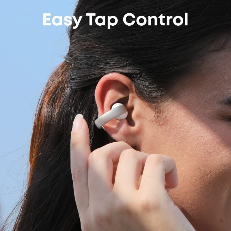 Soundcore AeroClip Branco - controlo tátil