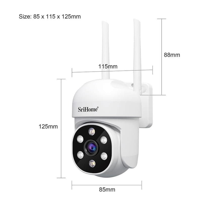 SriHome SH061 2MP/1080p IP66 Blanc - Ítem3
