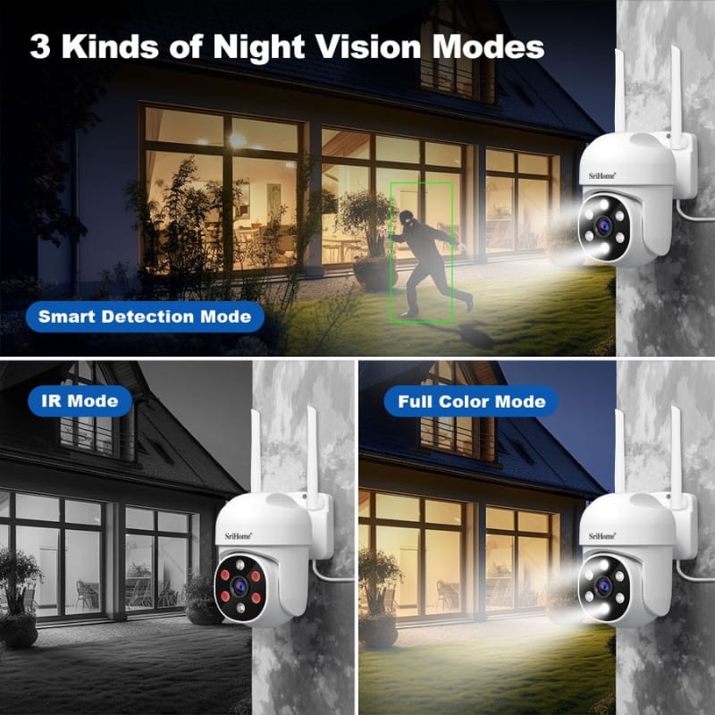 SriHome SH061 2MP/1080p IP66 Blanc - Ítem5