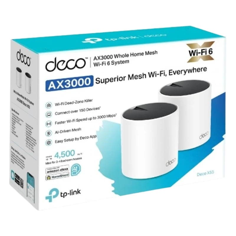 TP-Link Deco X55 Sistema Wi-Fi 6 Mesh AX3000 (2 Pack) - embalaje