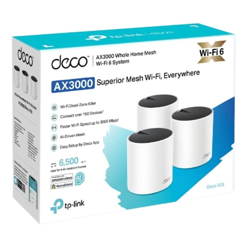 TP-Link Deco X55 Sistema Wi-Fi 6 Mesh AX3000 (3 Pack) - embalaje