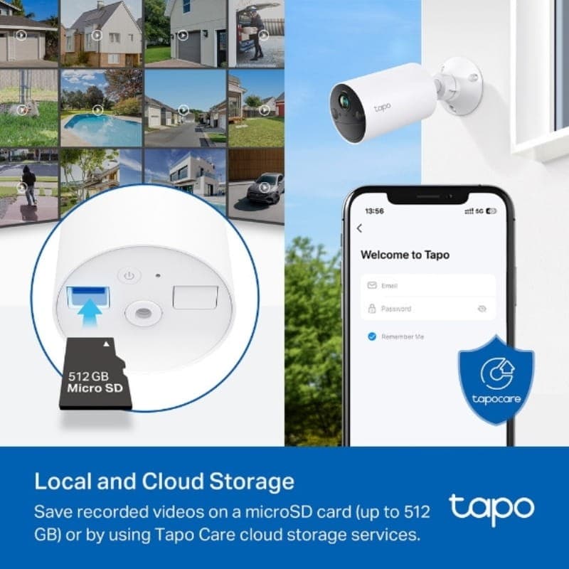 TP-Link Tapo TC82 3 MP/2K IP65 WiFi - métodos de almacenamiento