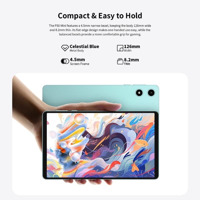 Teclast P50 Mini 8,7 4GB/128GB WiFi - detalles del diseño
