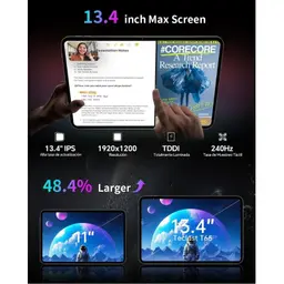 Teclast T65 13,4 Pouces 8Go/128Go WiFi + 4G Gris - caractéristiques de l'écran