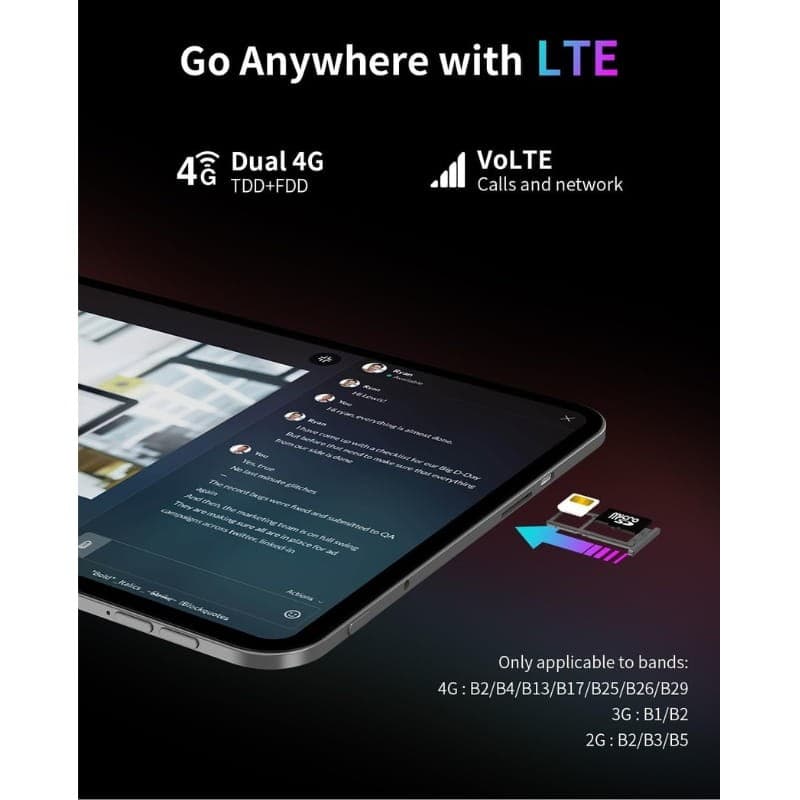 Teclast T65 13,4 Pouces 8Go/128Go WiFi + 4G Gris - Connectivité 4G