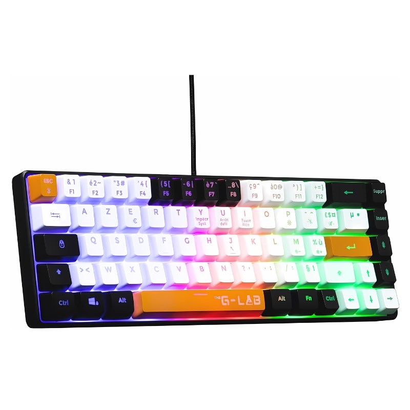 Teclado de Membrana The G-Lab Keyz Hydrogen RGB Negro/Blanco/Naranja - Ítem