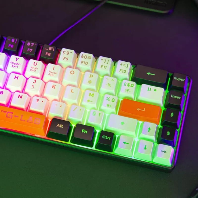 Teclado de Membrana The G-Lab Keyz Hydrogen RGB Negro/Blanco/Naranja - Ítem2