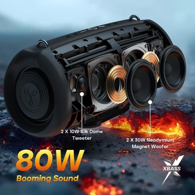 Tribit StormBox Lava 80W Preto - potência de saída