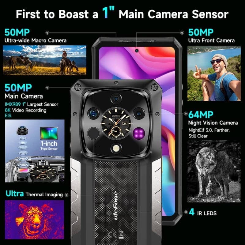 Ulefone Armor 28 Ultra Thermal Version 5G 16Go/1To Noir - système de caméra