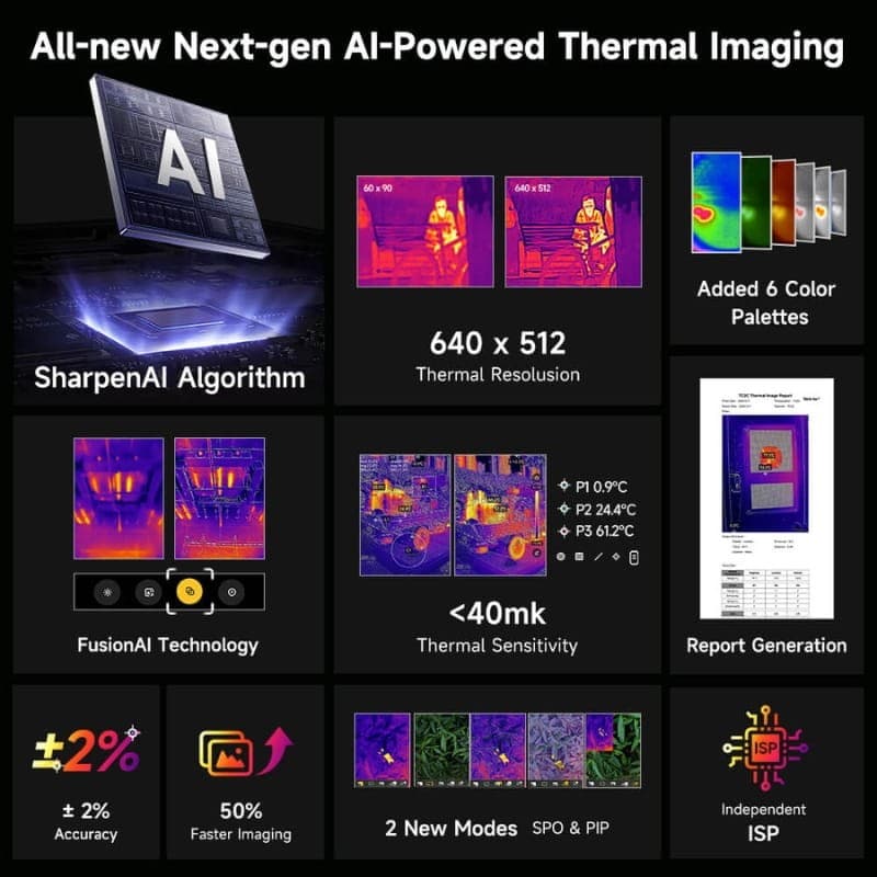 Ulefone Armor 28 Ultra Thermal Version 5G 16Go/1To Noir - caractéristiques de la caméra thermique