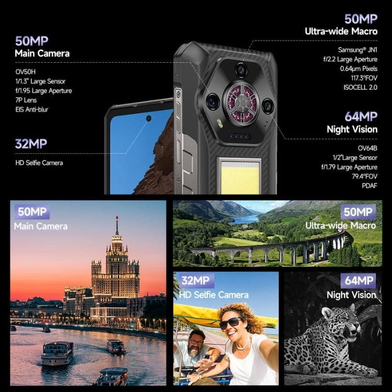 Ulefone Armor 30 12GB/512GB Preto Rugged - sistema de câmaras