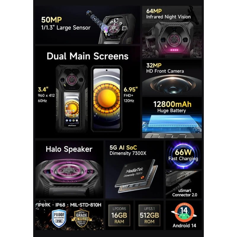 Ulefone Armor 30 Pro 5G 16GB/512GB Preto - Item3