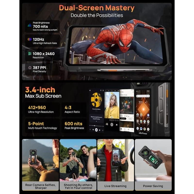 Ulefone Armor 33 Pro 5G 16Go/512Go Robuste - double écran