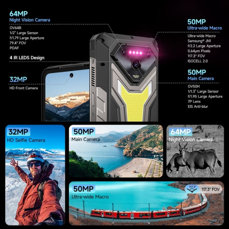 Ulefone Armor 34 Pro 5G 16GB/512GB Negro Rugged con Proyector - Ítem6