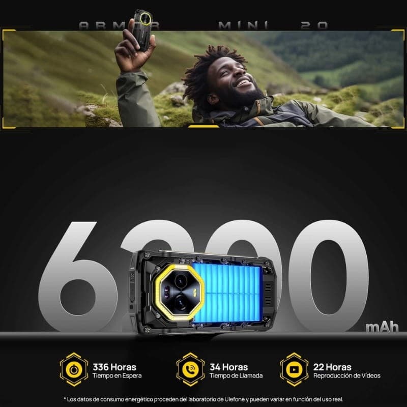 Ulefone Armor Mini 20 8GB/256GB Preto - capacidade da bateria