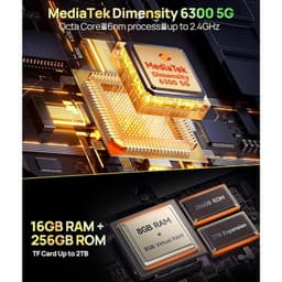 Ulefone Armor X32 Pro 5G 8GB/256GB Laranja Rugged - processador e capacidade de memória