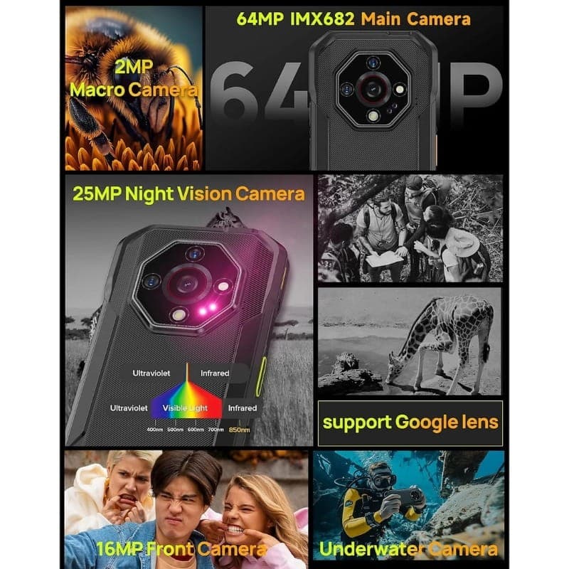 Ulefone Armor X32 Pro 5G 8GB/256GB Laranja Rugged - sistema de câmaras