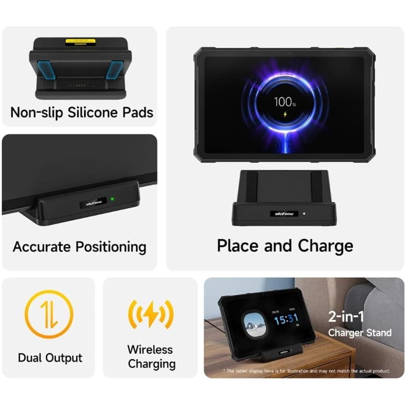Ulefone Desk Charging Dock 10W para Armor Pad 4 Series - funções principais
