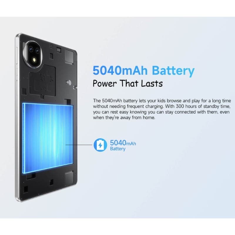 Ulefone Tab A9 Pro Kids 8,68 4Go/128Go WiFi + 4G Bleu - capacité de la batterie
