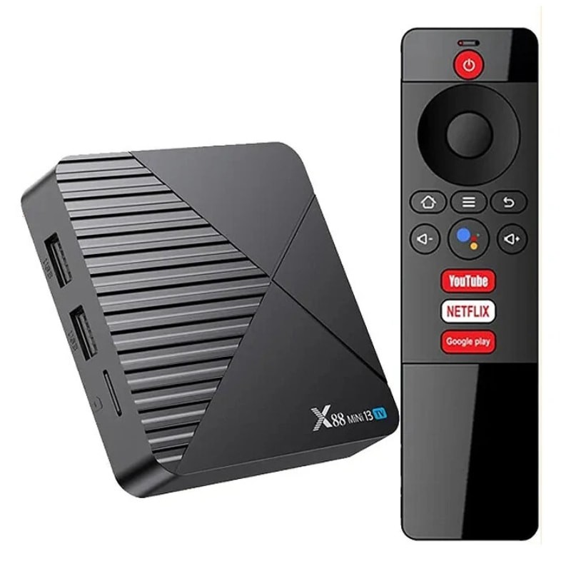 X88 Mini 13 TV RK3528 4GB/32GB Android 13 Preto - Android TV - Item