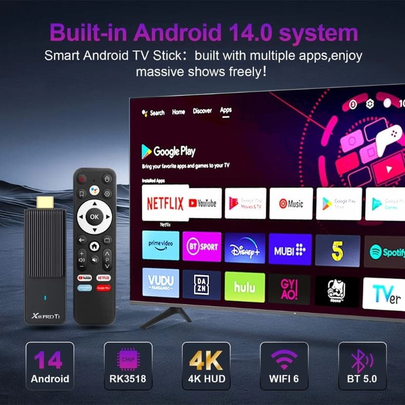 X88 Pro TI RK3518 1GB/8GB WiFi 6 Android 14 - sistema operativo