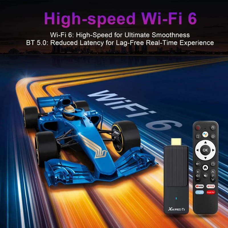 X88 Pro TI RK3518 1GB/8GB WiFi 6 Android 14 - Conectividade WiFi 6