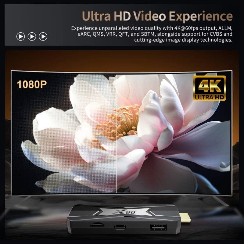 X96 NEO S905X5M 4Go/32Go Android 14 - résolution vidéo