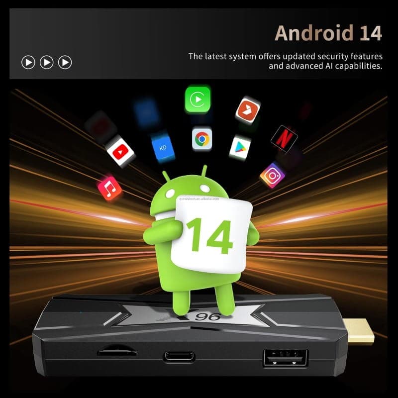 X96 NEO S905X5M 4Go/32Go Android 14 - système d'exploitation