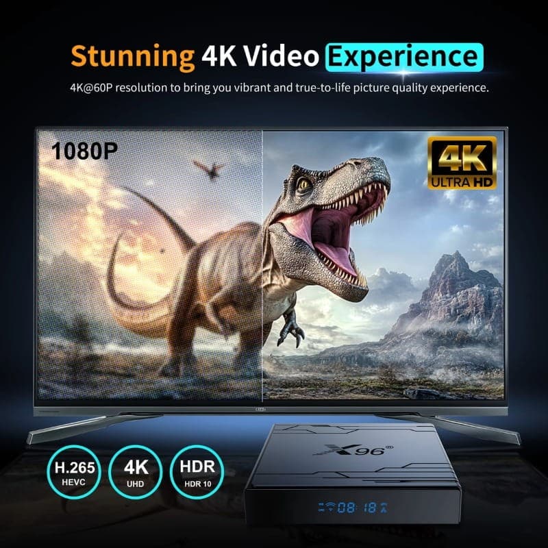 X96 NEX S905Y5 4Go/32Go Android 14 - résolution vidéo