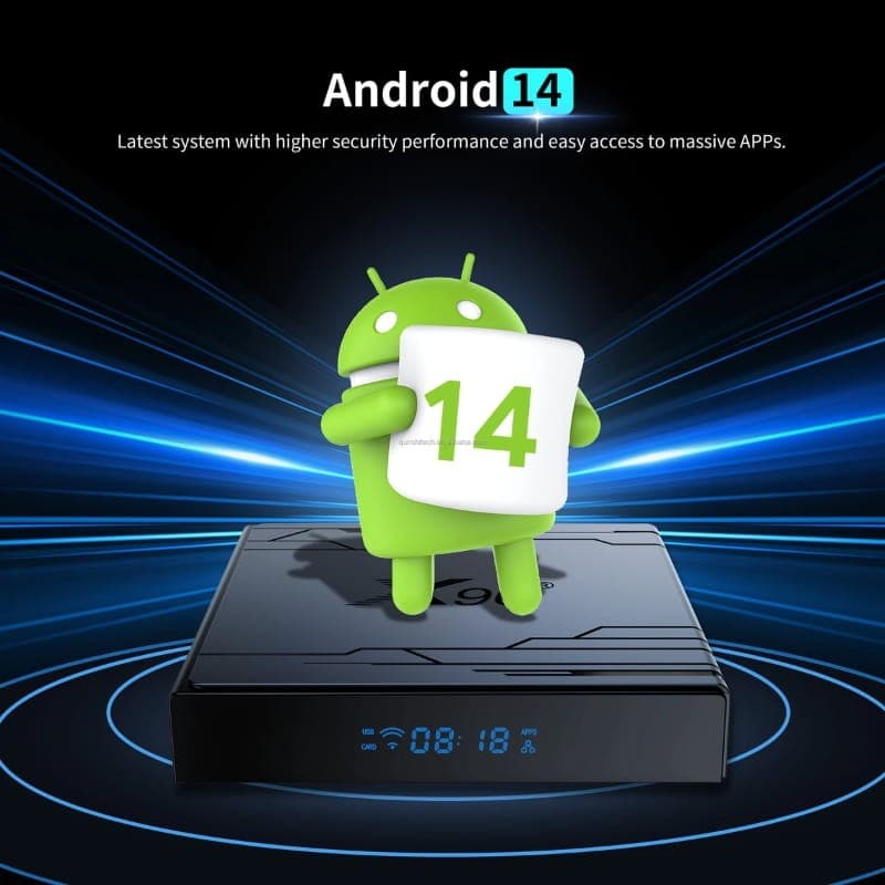 X96 NEX S905Y5 4Go/32Go Android 14 - système d'exploitation