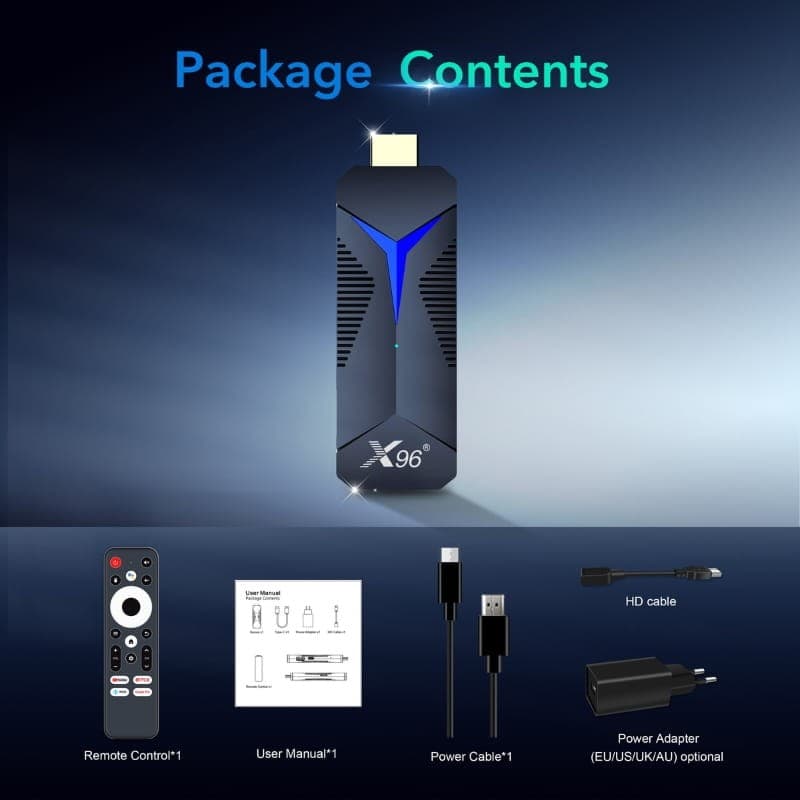 X96 S600 H313 2GB/16GB Android 10 - conteúdo da caixa