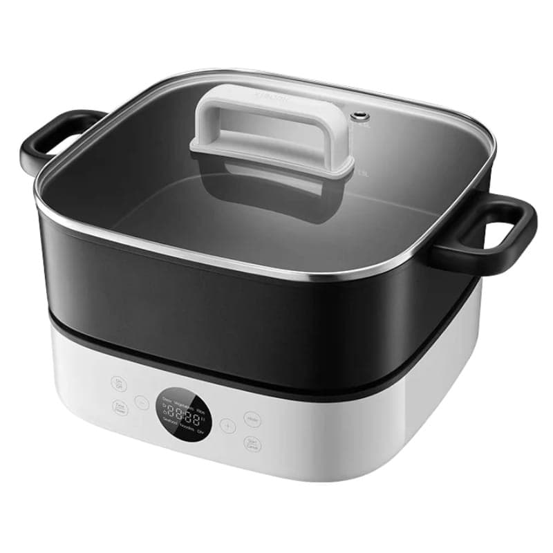 Xiaomi Multifunctional Hot Pot Cooker 6L Blanc - Vue à 45 degrés