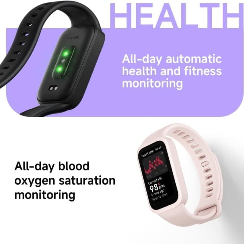 Xiaomi Mi Smart Band 9 Active Violet - surveillance de la santé