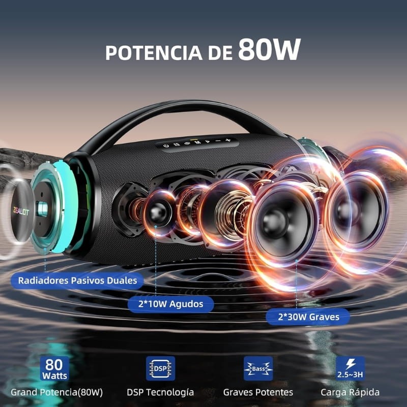 Zealot S97 80W - Altavoz Bluetooth - Ítem2