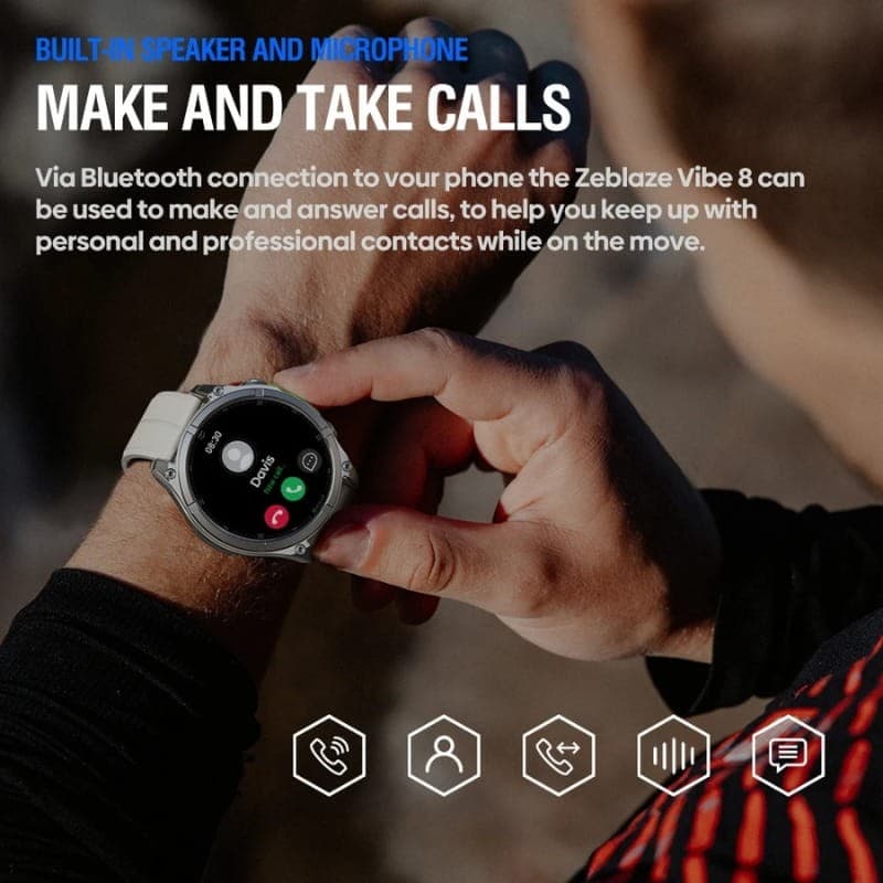 Zeblaze Vibe 8 Preto - chamadas Bluetooth