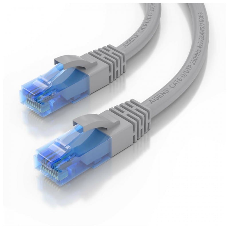 Câble réseau RJ45 Cat6 UTP CCA AWG26 jusqu'à 1000 Mbps 3 mts Aisens A135-0778 Gris - Ítem1