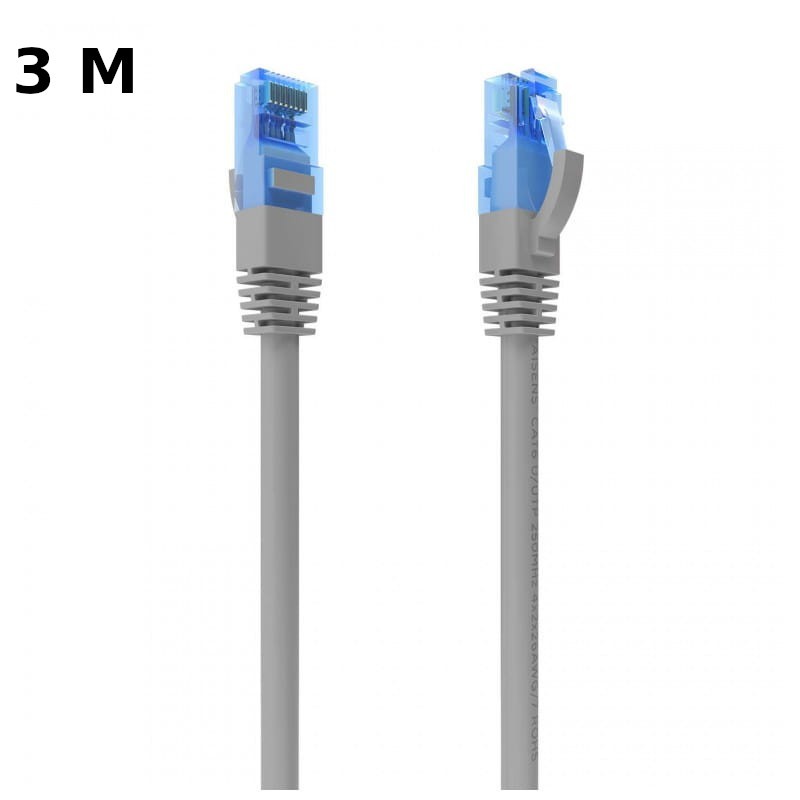 Câble réseau RJ45 Cat6 UTP CCA AWG26 jusqu'à 1000 Mbps 3 mts Aisens A135-0778 Gris - Ítem