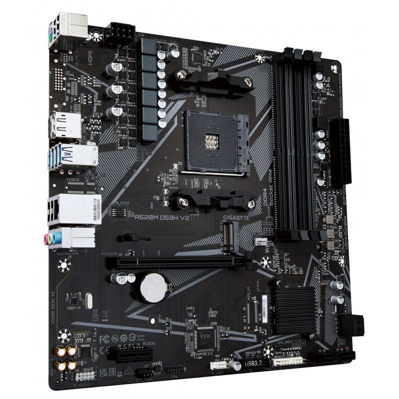 Gigabyte A520M DS3H V2 AMD Socket AM4 128GB Micro ATX Negro - Placa base - Ítem1